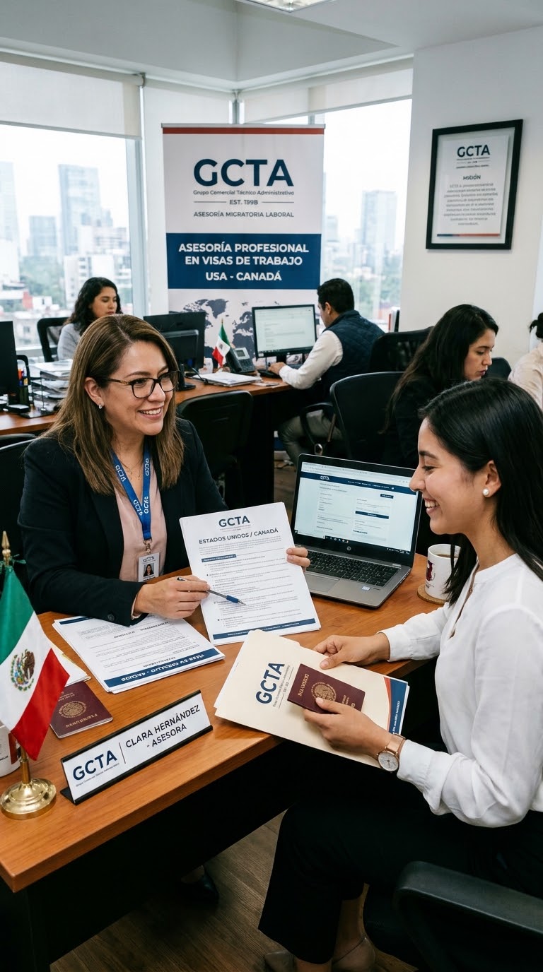 Oficina de GCTA con asesores atendiendo a aplicantes
